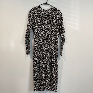 Maggy London by Jeannene Booher Vintage Black & White Silk Spiral Dress- Size 14